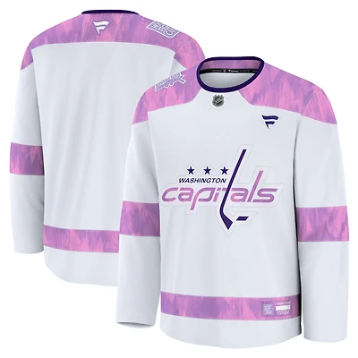 Men's Fanatics  White Washington Capitals 2024 Hockey Fights Cancer Practice Jersey