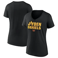 Women's Jayden Daniels Black Washington Commanders Play Motion T-Shirt