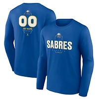 Men's Royal Buffalo Sabres Personalized Name & Number Midfielder Long Sleeve T-Shirt