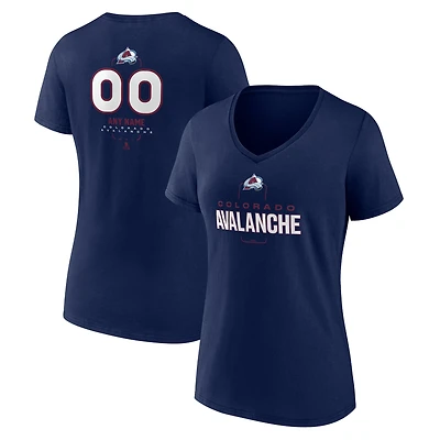 Women's Navy Colorado Avalanche Personalized Name & Number Midfielder V-Neck T-Shirt