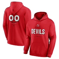 Men's Red New Jersey Devils Personalized Name & Number Midfielder Pullover Hoodie