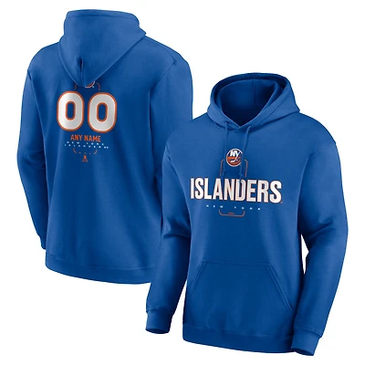 Men's Royal New York Islanders Personalized Name & Number Midfielder Pullover Hoodie