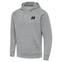 Men's Antigua Heather Gray Alex Bowman Victory Pullover Hoodie