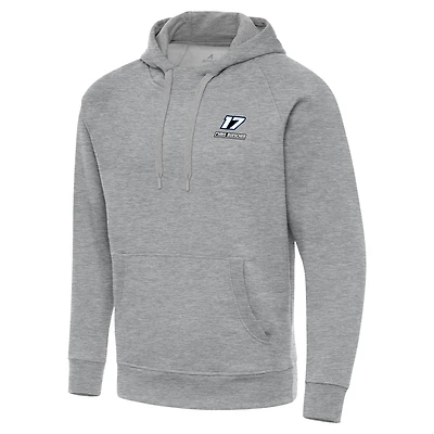Men's Antigua Heather Gray Chris Buescher Victory Pullover Hoodie