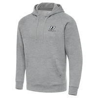 Men's Antigua Heather Gray Chris Buescher Victory Pullover Hoodie