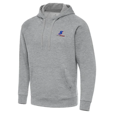 Men's Antigua Heather Gray Kyle Larson Victory Pullover Hoodie