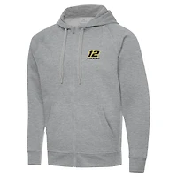 Men's Antigua  Heather Gray Ryan Blaney Victory Full-Zip Hoodie