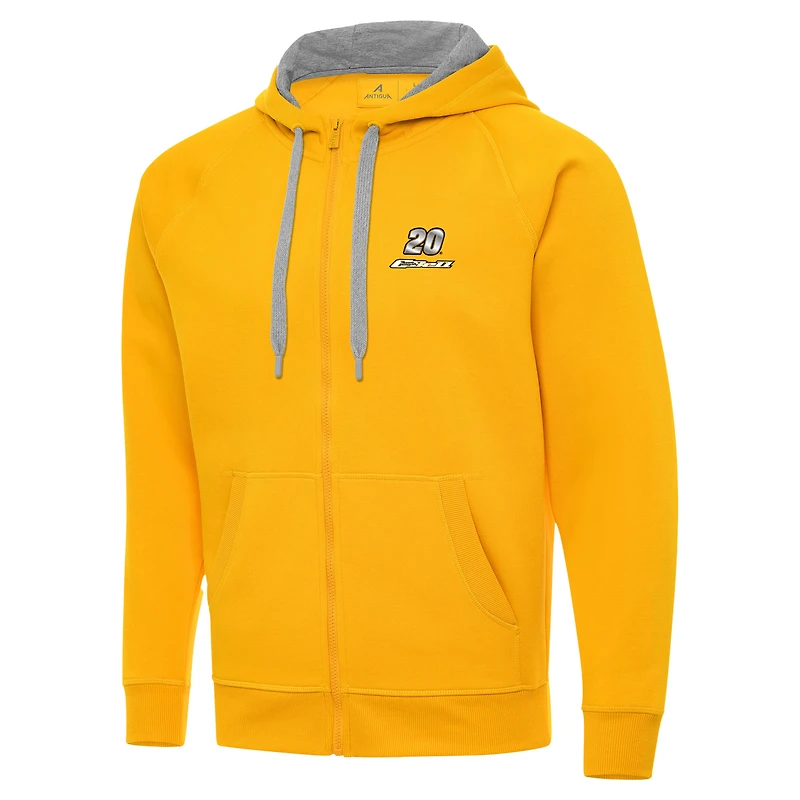 Men's Antigua Gold Christopher Bell Victory Full-Zip Hoodie