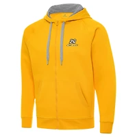 Men's Antigua  Gold Christopher Bell Victory Full-Zip Hoodie