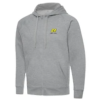 Men's Antigua  Heather Gray Jeff Gordon Victory Full-Zip Hoodie