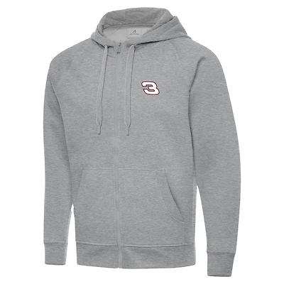 Men's Antigua Heather Gray Richard Childress Racing Victory Full-Zip Hoodie