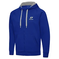 Men's Antigua  Royal Chris Buescher Victory Full-Zip Hoodie