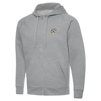 Men's Antigua  Heather Gray Christopher Bell Victory Full-Zip Hoodie