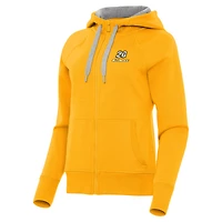 Women's Antigua Gold Christopher Bell Victory Full-Zip Hoodie