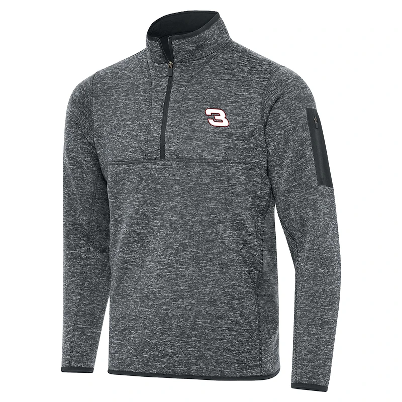 Men's Antigua Heather Gray Richard Childress Racing Big & Tall Fortune Quarter-Zip Pullover Jacket
