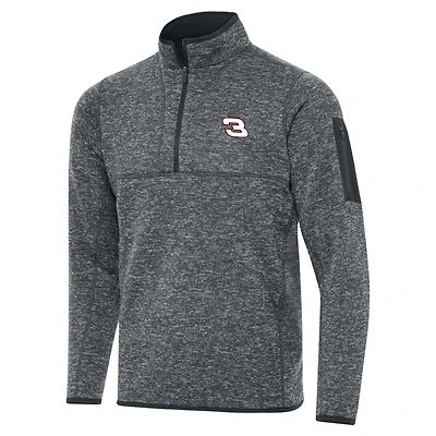 Men's Antigua Heather Gray Richard Childress Racing Big & Tall Fortune Quarter-Zip Pullover Jacket
