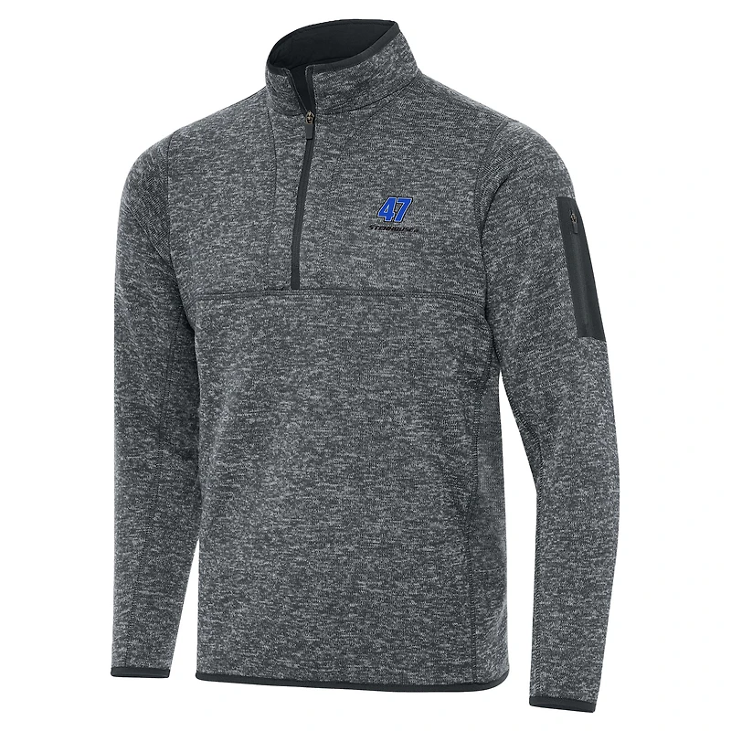 Men's Antigua Heather Gray Ricky Stenhouse Jr. Big & Tall Fortune Quarter-Zip Pullover Jacket