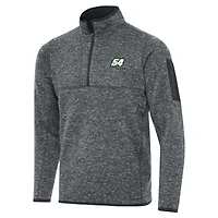 Men's Antigua Heather Gray Ty Gibbs Big & Tall Fortune Quarter-Zip Pullover Jacket