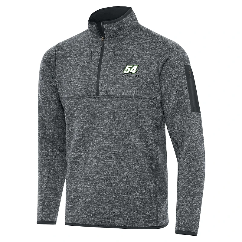 Men's Antigua Heather Gray Ty Gibbs Big & Tall Fortune Quarter-Zip Pullover Jacket