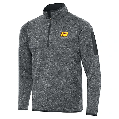 Men's Antigua Heather Gray Ryan Blaney Big & Tall Fortune Quarter-Zip Pullover Jacket
