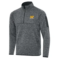 Men's Antigua Heather Gray Ryan Blaney Big & Tall Fortune Quarter-Zip Pullover Jacket