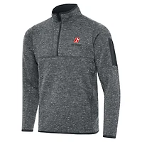 Men's Antigua Heather Gray Brad Keselowski Big & Tall Fortune Quarter-Zip Pullover Jacket