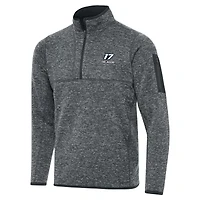Men's Antigua Heather Gray Chris Buescher Big & Tall Fortune Quarter-Zip Pullover Jacket