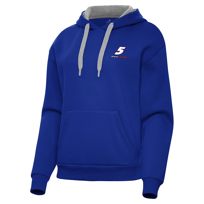 Women's Antigua  Royal Kyle Larson Victory Pullover Hoodie