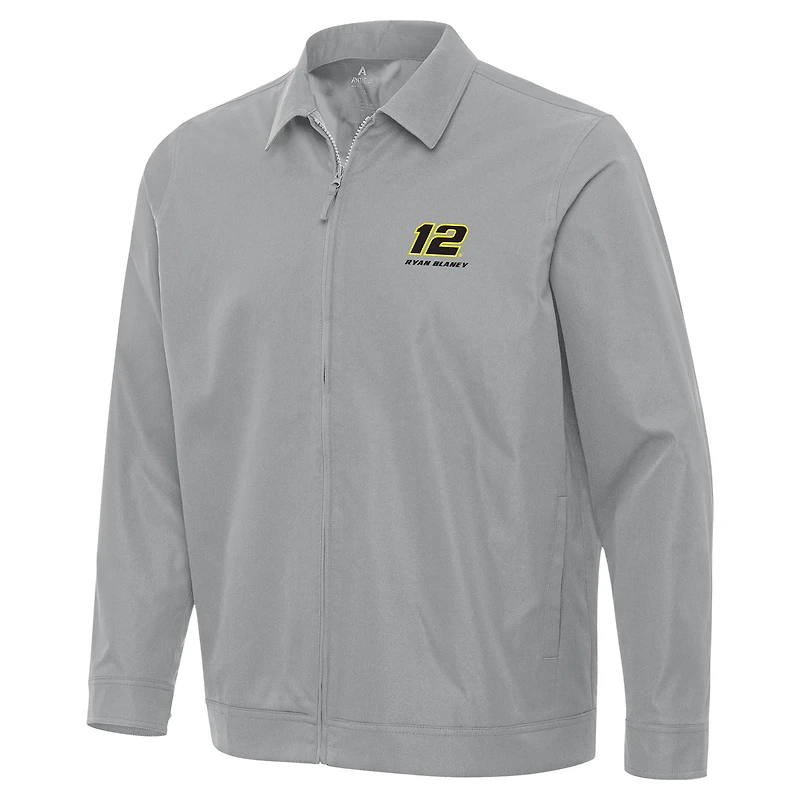 Men's Antigua  Gray Ryan Blaney Pivot Full-Zip Jacket