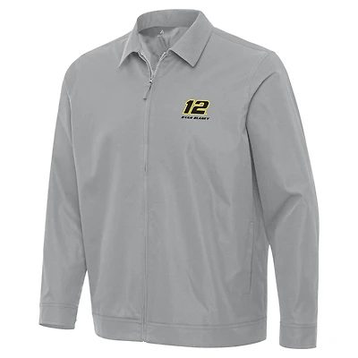 Men's Antigua Gray Ryan Blaney Pivot Full-Zip Jacket