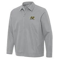 Men's Antigua  Gray Ryan Blaney Pivot Full-Zip Jacket