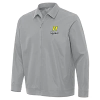 Men's Antigua  Gray Denny Hamlin Pivot Full-Zip Jacket