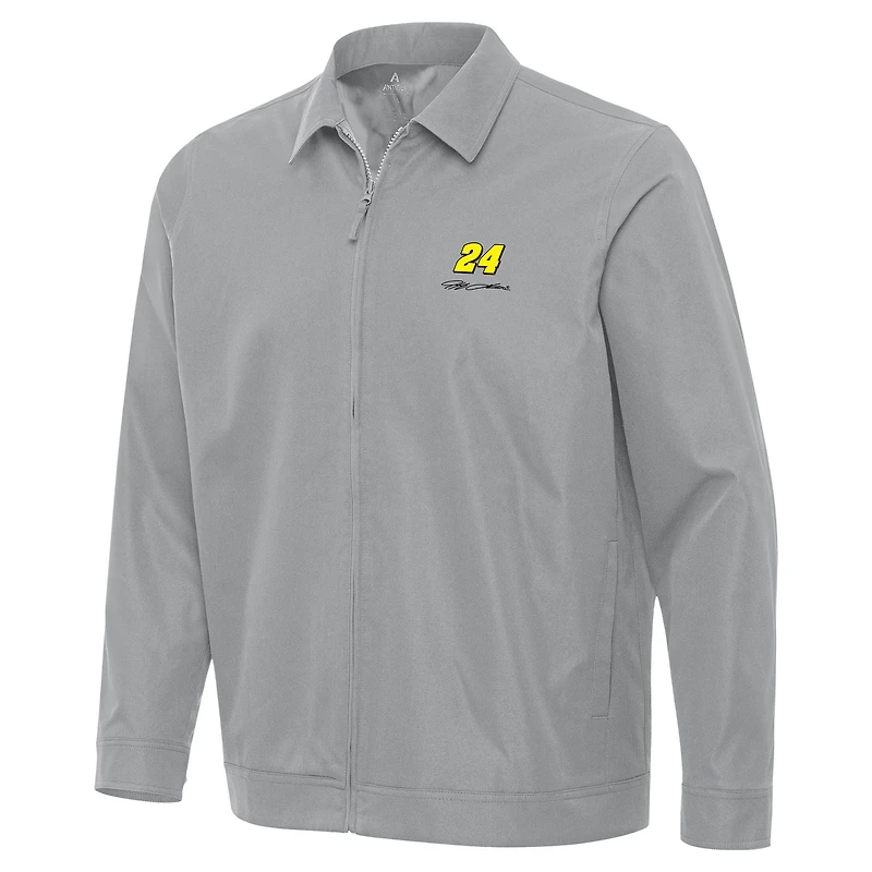Men's Antigua Gray Jeff Gordon Pivot Full-Zip Jacket