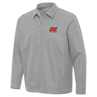Men's Antigua  Gray Joey Logano Pivot Full-Zip Jacket