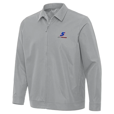 Men's Antigua  Gray Kyle Larson Pivot Full-Zip Jacket