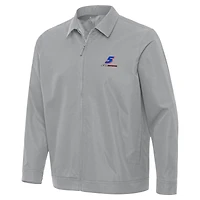 Men's Antigua  Gray Kyle Larson Pivot Full-Zip Jacket