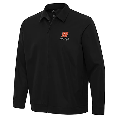 Men's Antigua  Black Martin Truex Jr Pivot Full-Zip Jacket