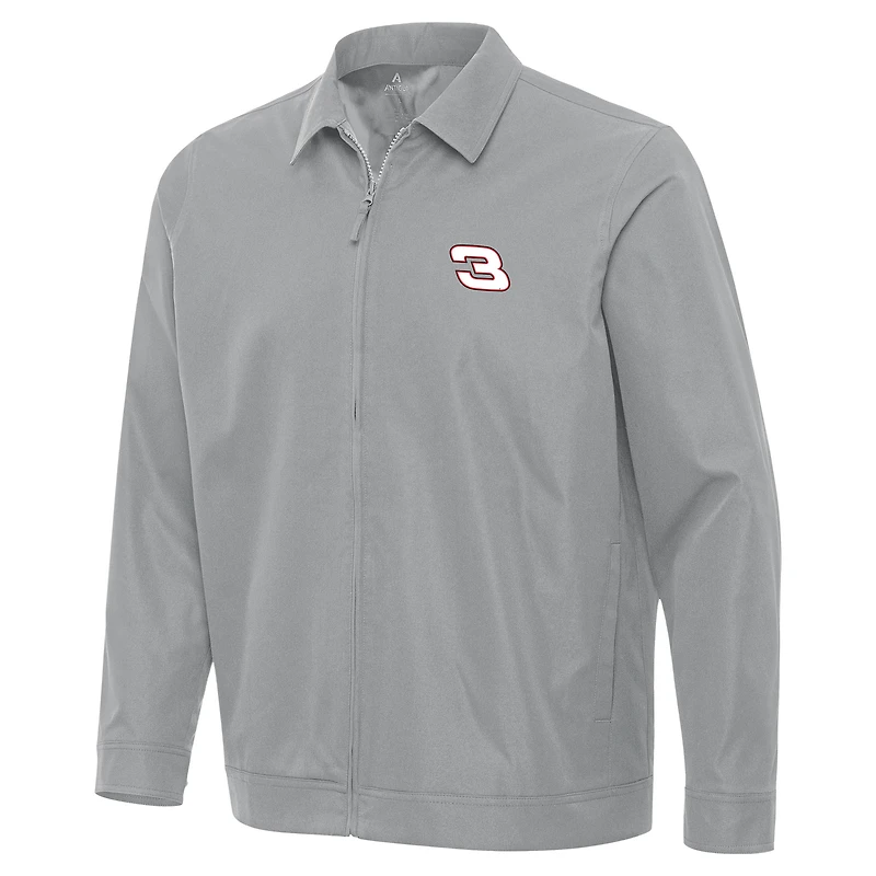 Men's Antigua Gray Richard Childress Racing Pivot Full-Zip Jacket