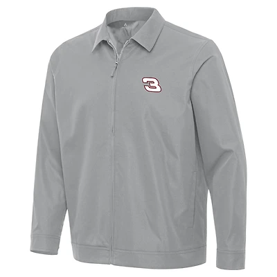 Men's Antigua Gray Richard Childress Racing Pivot Full-Zip Jacket