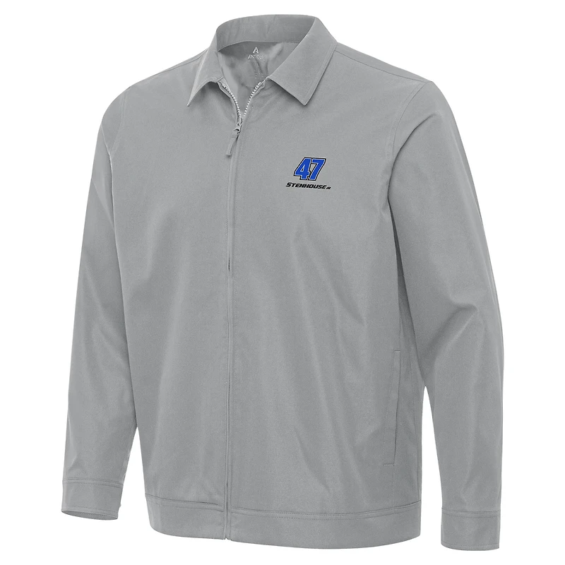 Men's Antigua Gray Ricky Stenhouse Jr. Pivot Full-Zip Jacket