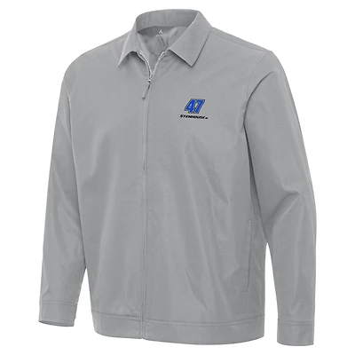 Men's Antigua Gray Ricky Stenhouse Jr. Pivot Full-Zip Jacket