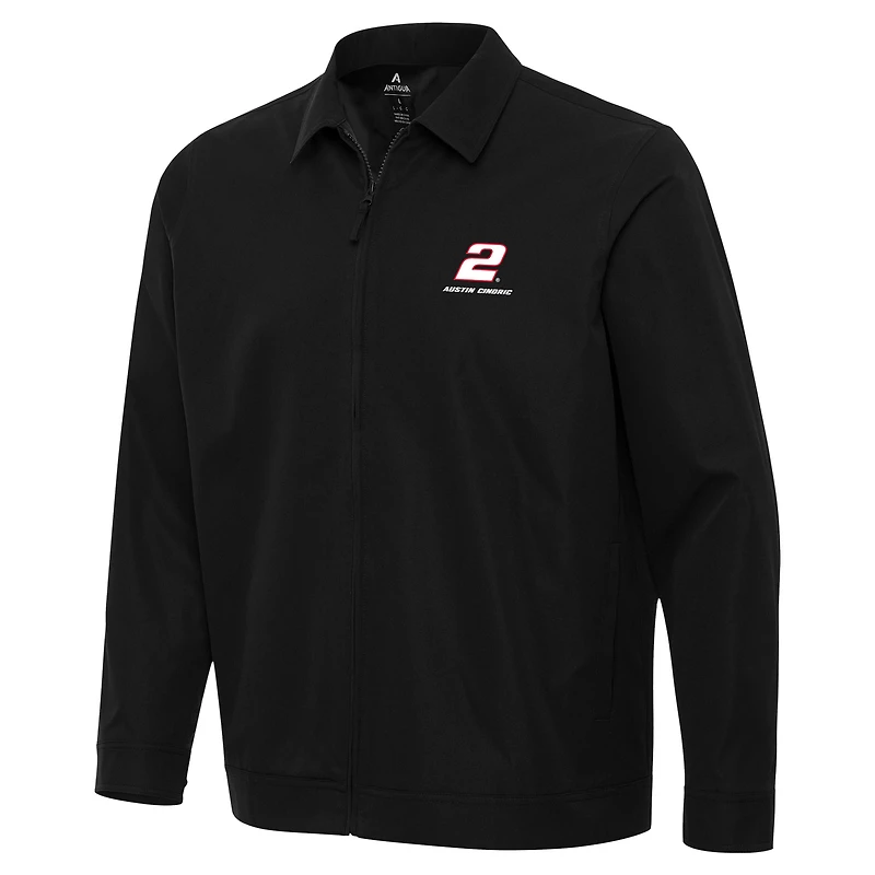 Men's Antigua  Black Austin Cindric Pivot Full-Zip Jacket