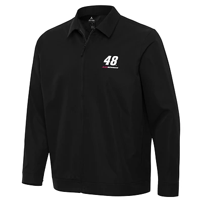 Men's Antigua  Black Alex Bowman Pivot Full-Zip Jacket