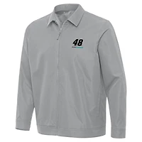 Men's Antigua  Gray Alex Bowman Pivot Full-Zip Jacket