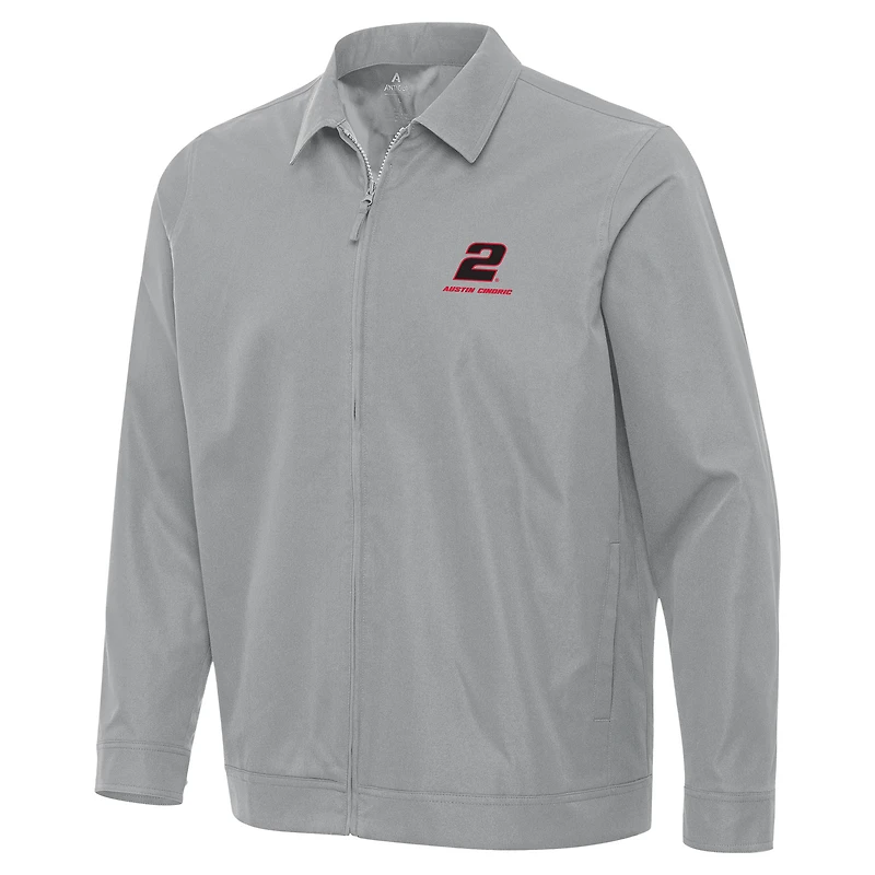 Men's Antigua  Gray Austin Cindric Pivot Full-Zip Jacket