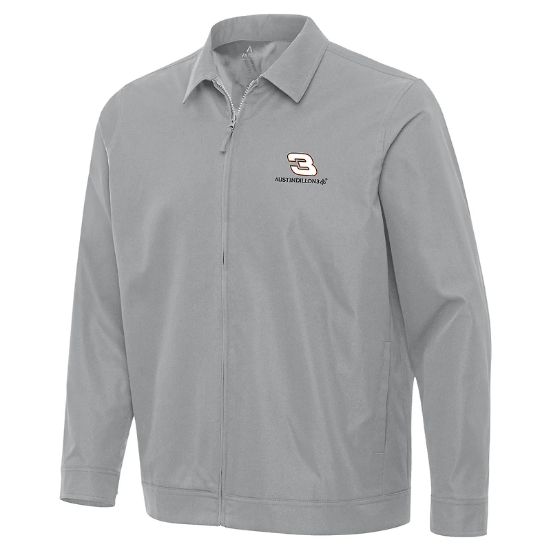 Men's Antigua Gray Austin Dillon Pivot Full-Zip Jacket