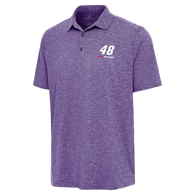 Men's Antigua  Heather Purple Alex Bowman Par 3 Polo