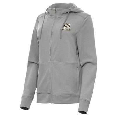 Women's Antigua  Heather Gray Christopher Bell Seeker Full-Zip Hoodie Jacket