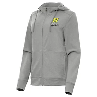 Women's Antigua  Heather Gray Denny Hamlin Seeker Full-Zip Hoodie