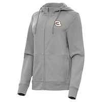 Women's Antigua  Heather Gray Richard Childress Racing Seeker Full-Zip Hoodie